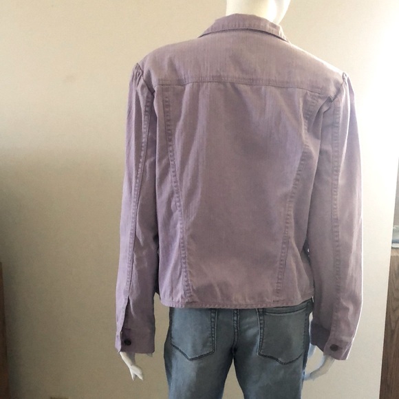 Christopher & Banks Women's Jean Jacket in Lilac and Lavendar - Picture 2 of 12